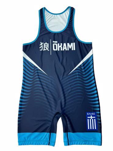 Okami Wrestling Singlet - Blue